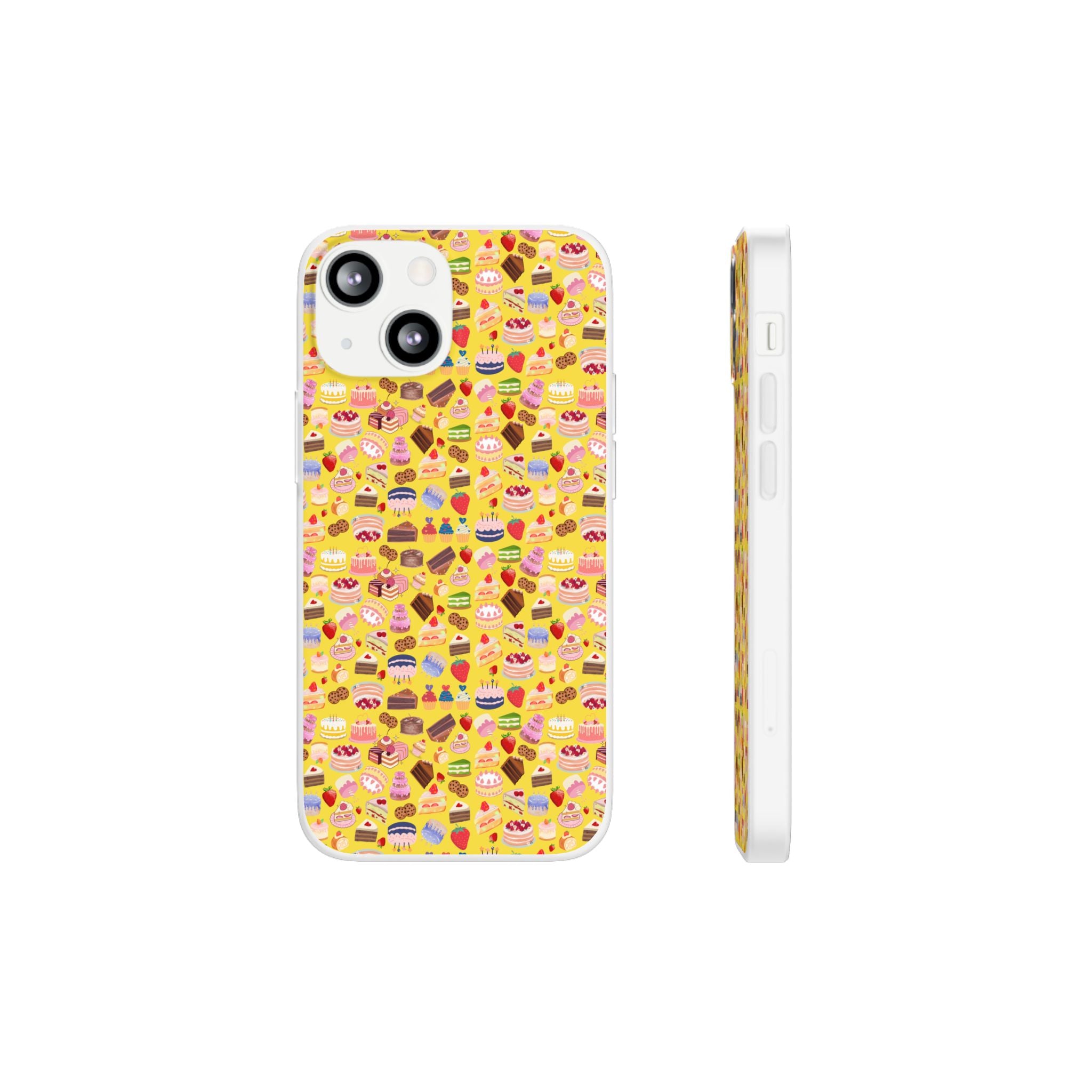 Happy Cake Yellow Flexi Clear Cases for Most Phone Types (FWS)