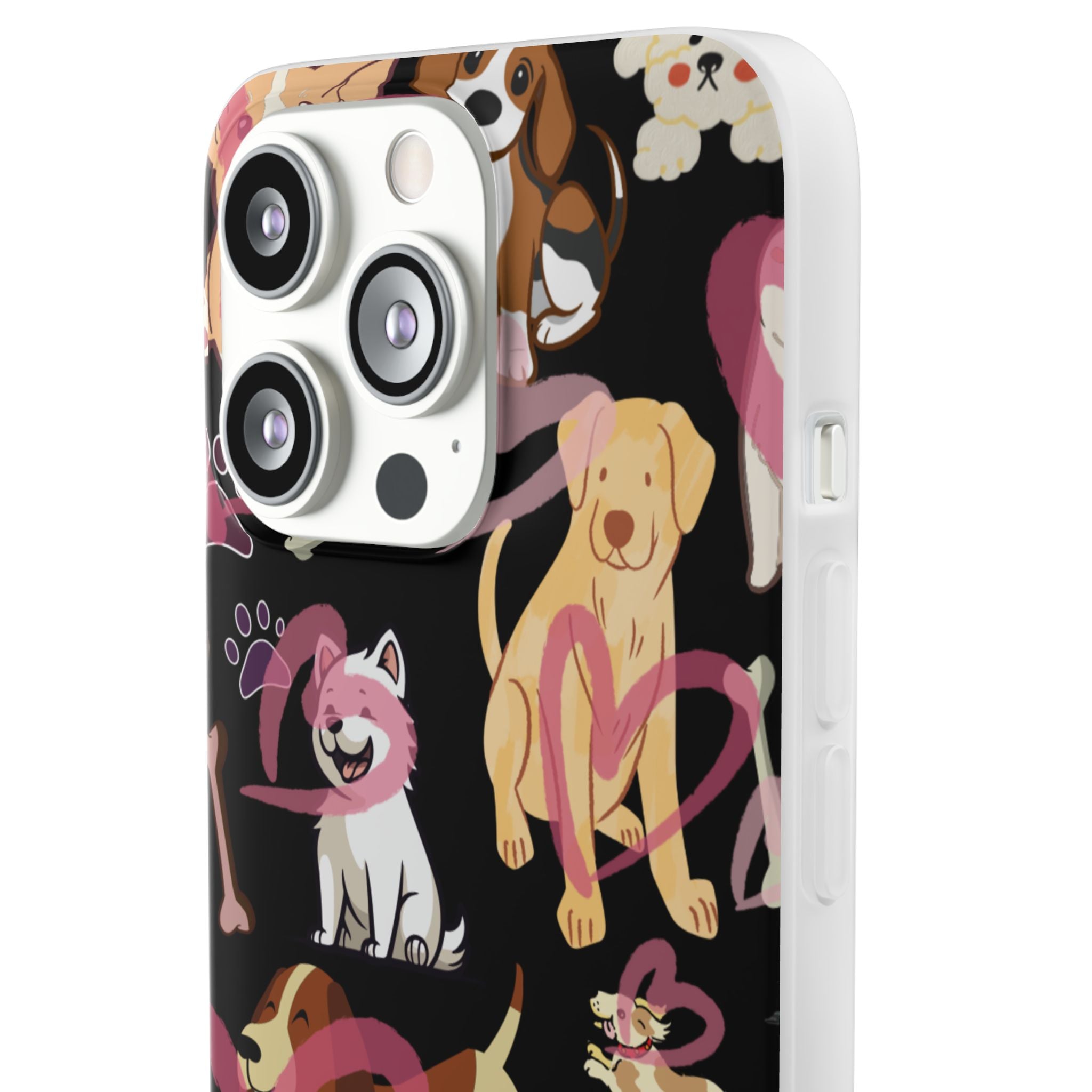 Dogs Love Black Flexi Clear Cases for Most Phone Types (FWS)