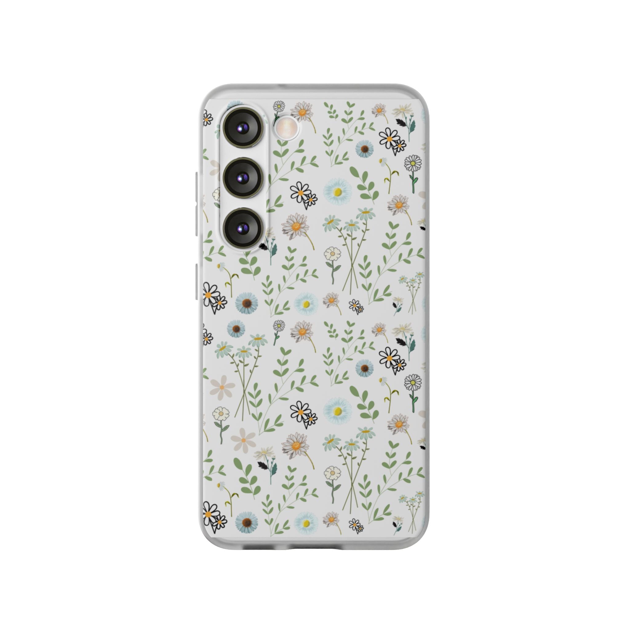 Graphic White Daisies Flexi Clear Cases for Most Phone Types (FWS)