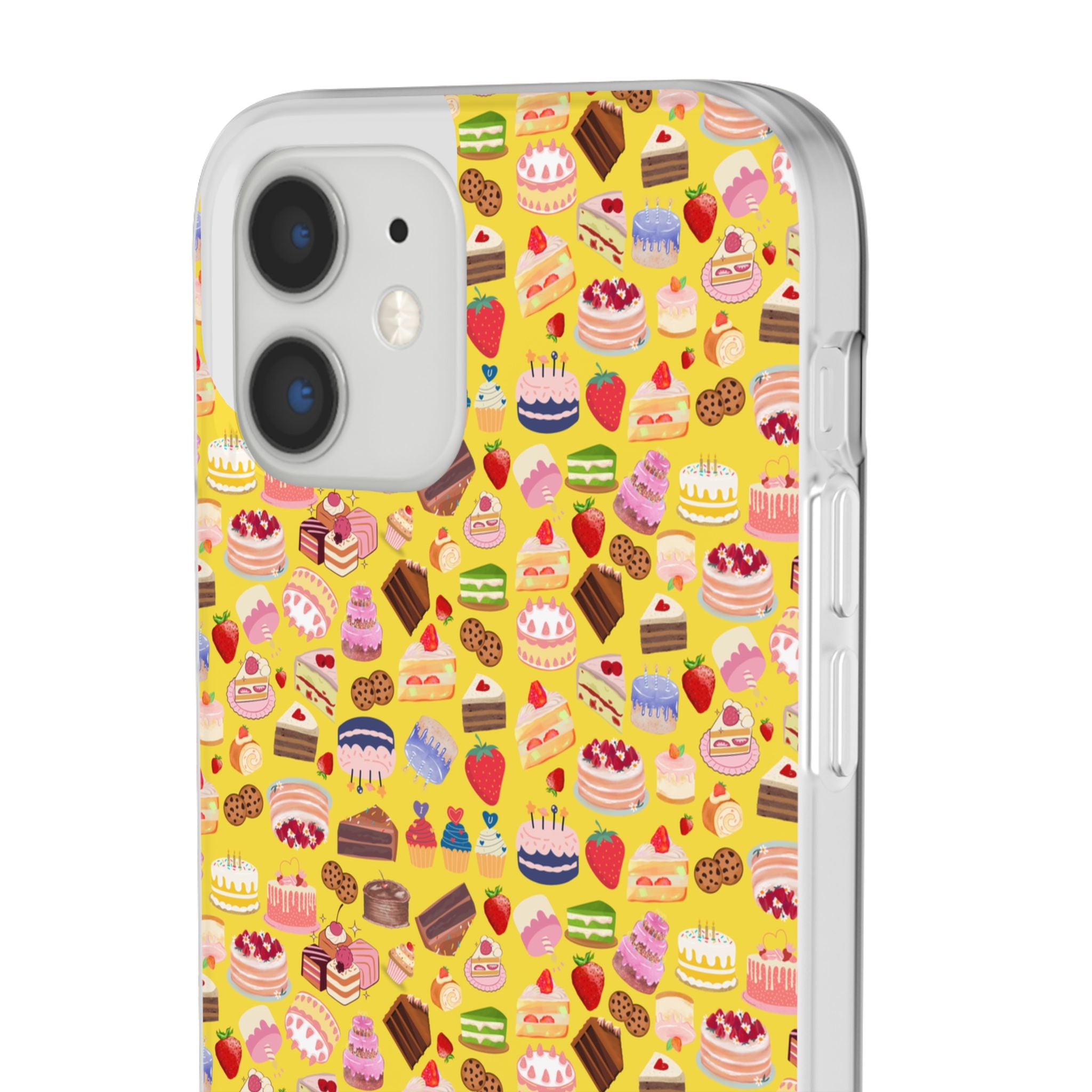 Happy Cake Yellow Flexi Clear Cases for Most Phone Types (FWS)