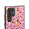 Happy Cake Pink Flexi Clear Cases for Most Phone Types (FWS)