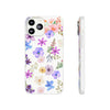 Floral White Flexi Clear Cases for Most Phone Types