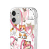 Cats Love White Flexi Clear Cases for Most Phone Types (FWS)