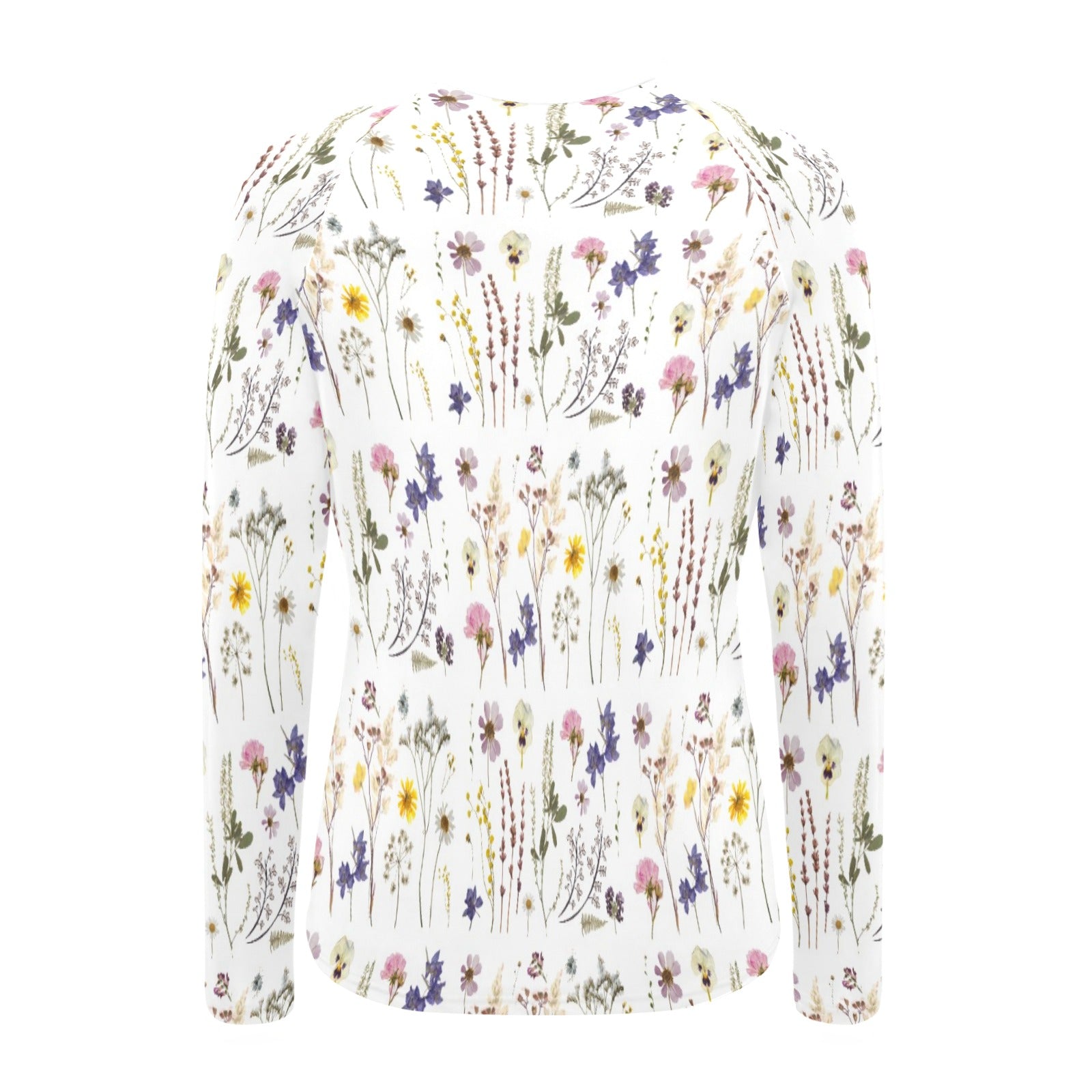 Wildflowers White Long Sleeve Swim Shirt up to 2 XL