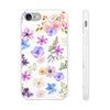 Floral White Flexi Clear Cases for Most Phone Types