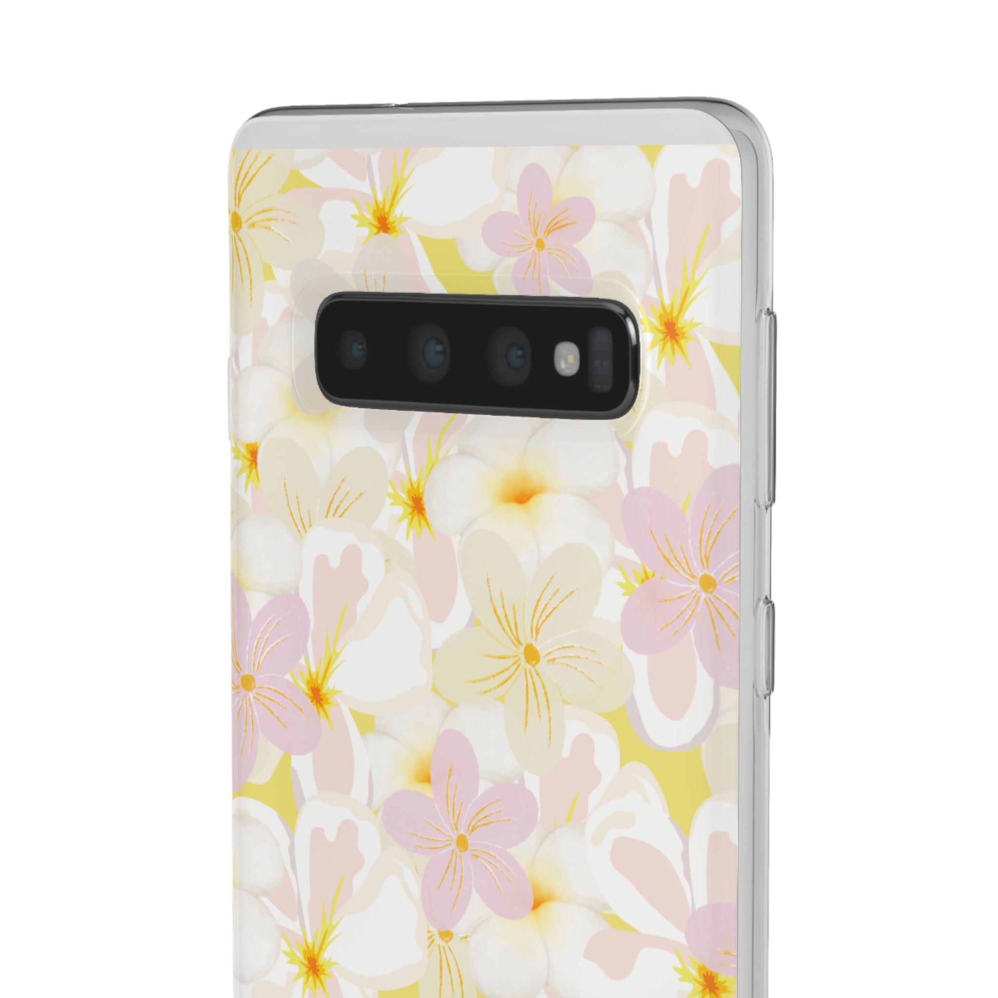 Pastel Frangipanis Yellow Flexi Clear Cases for Most Phone Types (FWS)