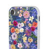 Blue Colourful Floral Flexi Clear Cases for Most Phone Types