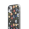 Wildflowers Painted Black Flexi Clear Cases for Most Phone Types (FWS)