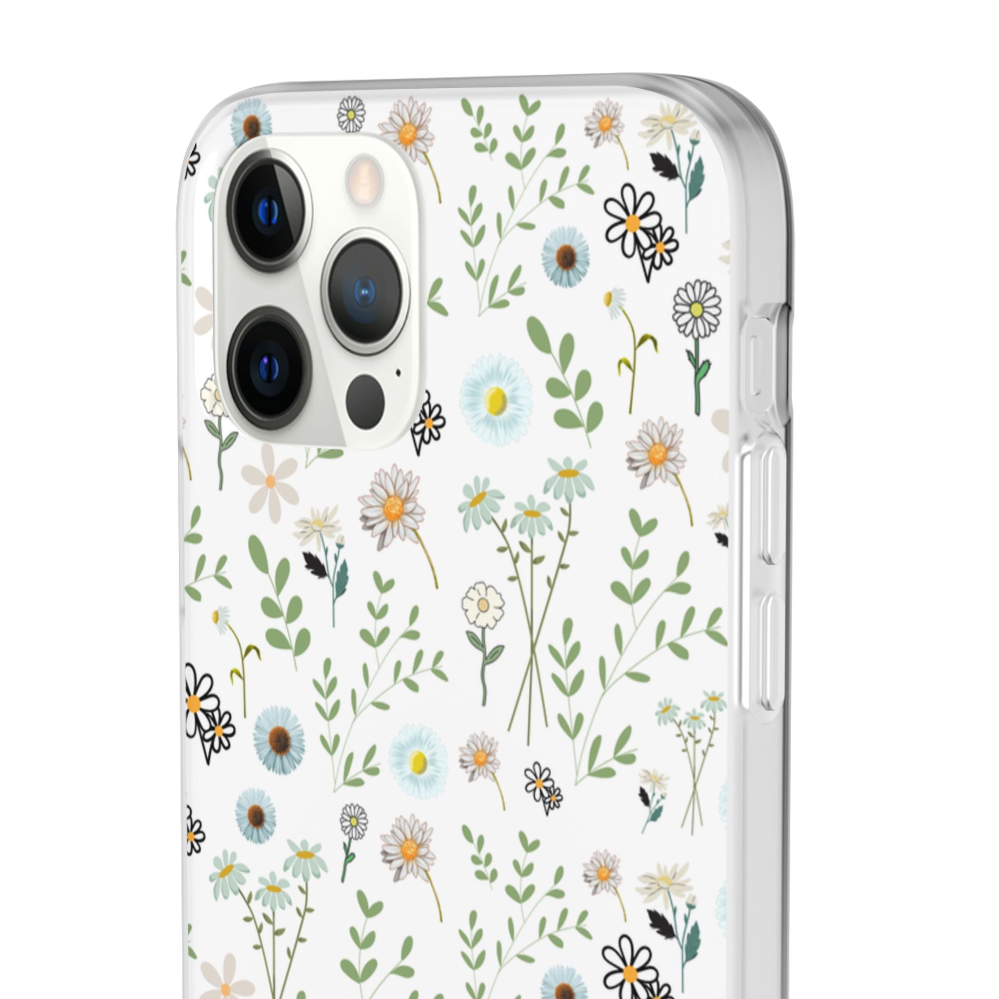 Graphic White Daisies Flexi Clear Cases for Most Phone Types (FWS)