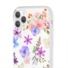 Floral White Flexi Clear Cases for Most Phone Types