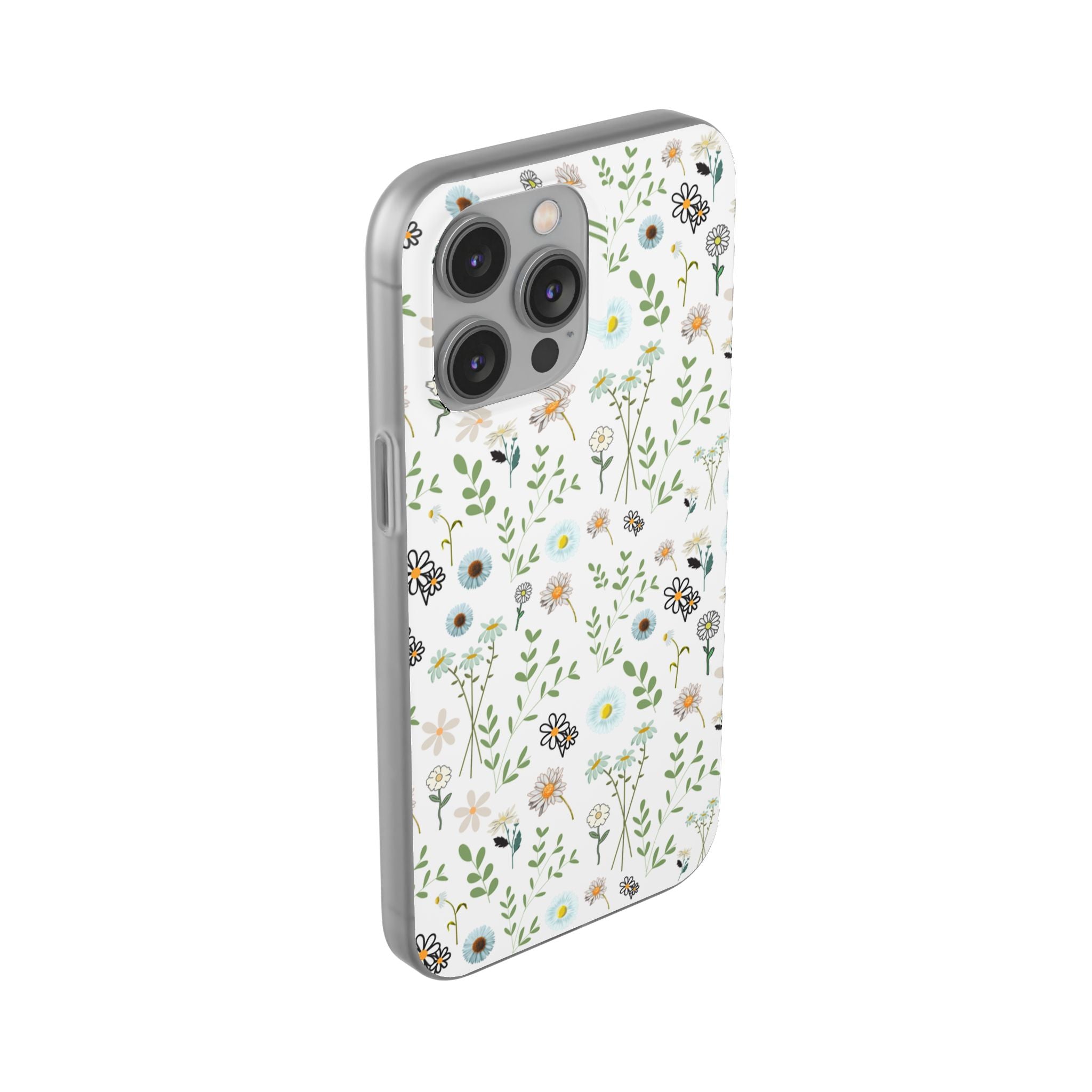 Graphic White Daisies Flexi Clear Cases for Most Phone Types (FWS)