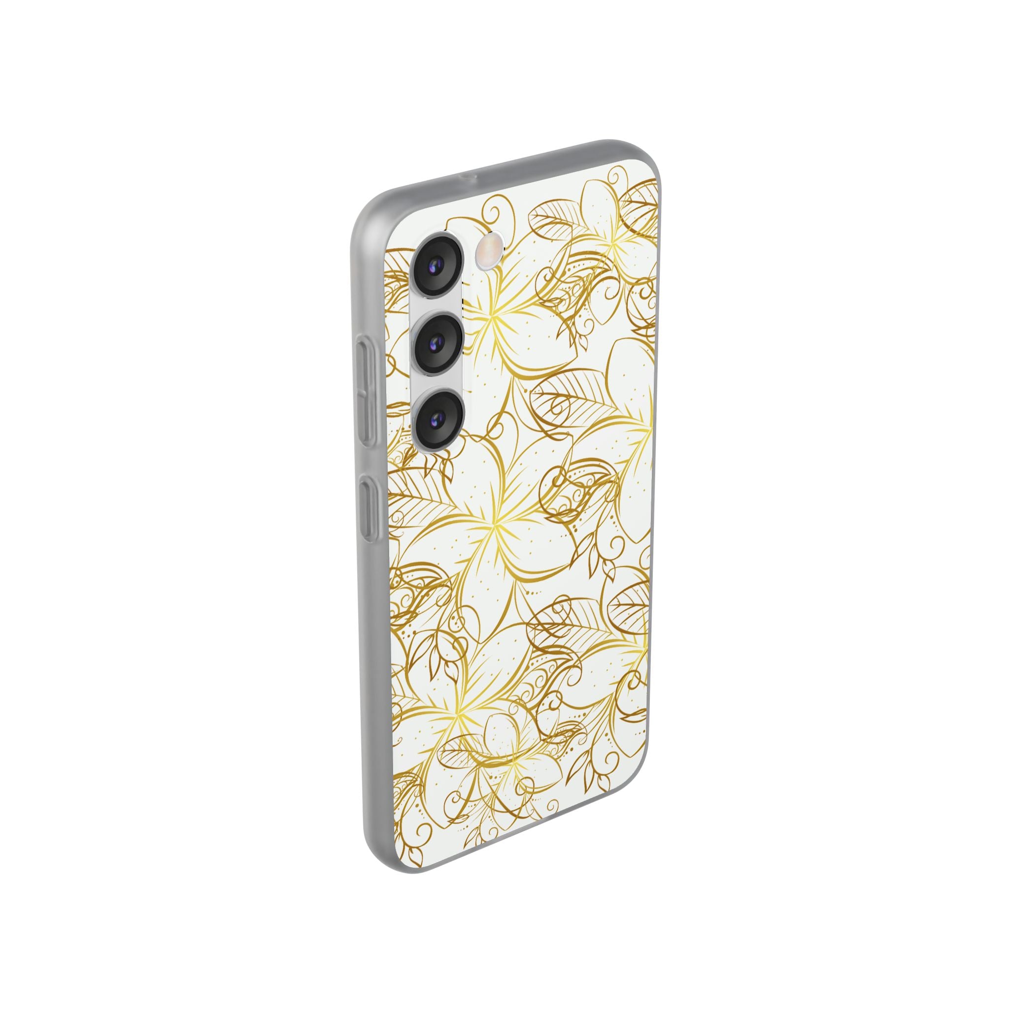 Golden Frangipanis White Flexi Clear Cases for Most Phone Types (FWS)