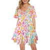 Candy Leopard V Neck Flutter Sleeves Dress up to 5 XL (FWS)