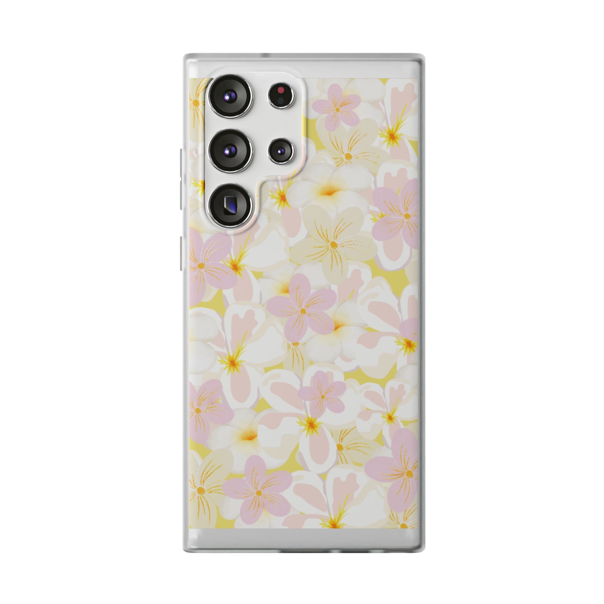 Pastel Frangipanis Yellow Flexi Clear Cases for Most Phone Types (FWS)