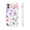 Floral White Flexi Clear Cases for Most Phone Types