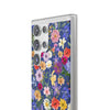 Blue Colourful Floral Flexi Clear Cases for Most Phone Types