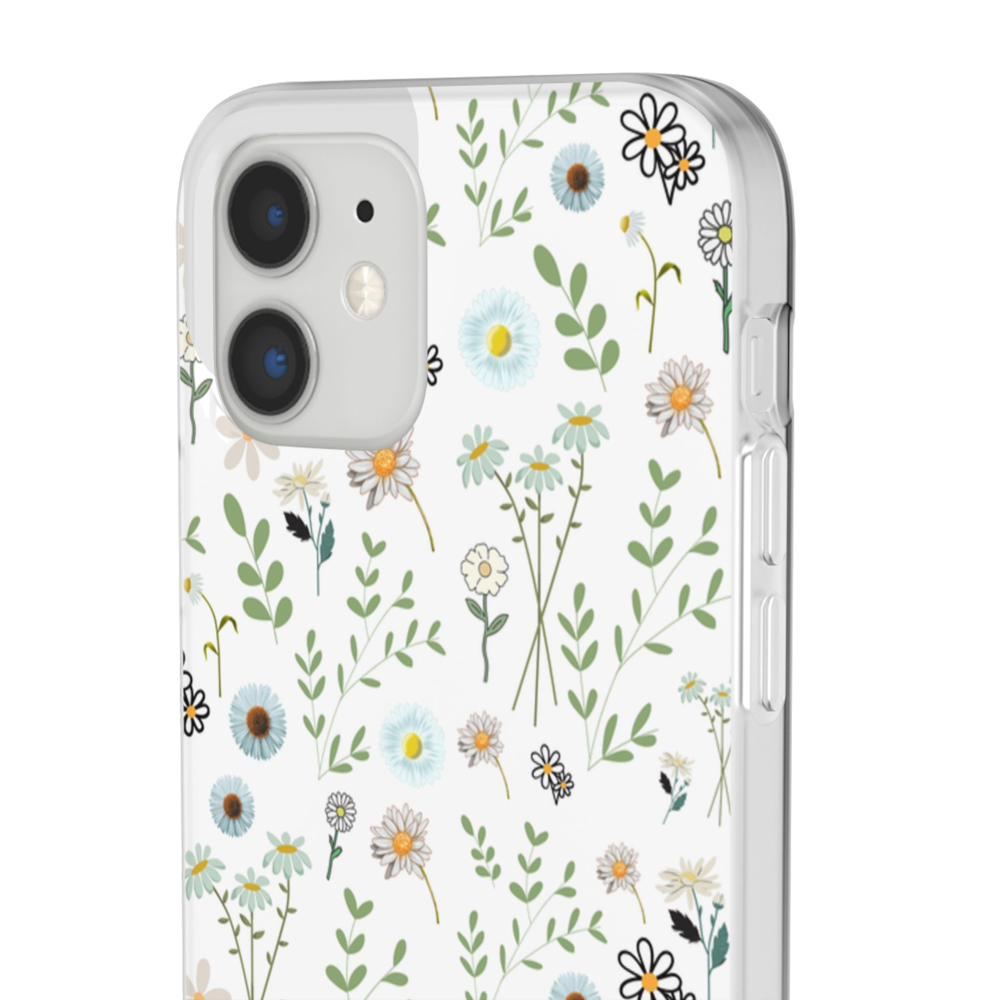 Graphic White Daisies Flexi Clear Cases for Most Phone Types (FWS)