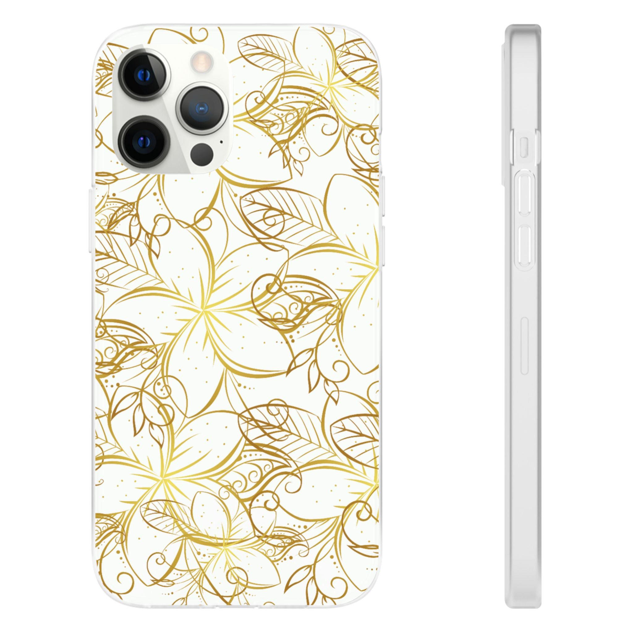 Golden Frangipanis White Flexi Clear Cases for Most Phone Types (FWS)