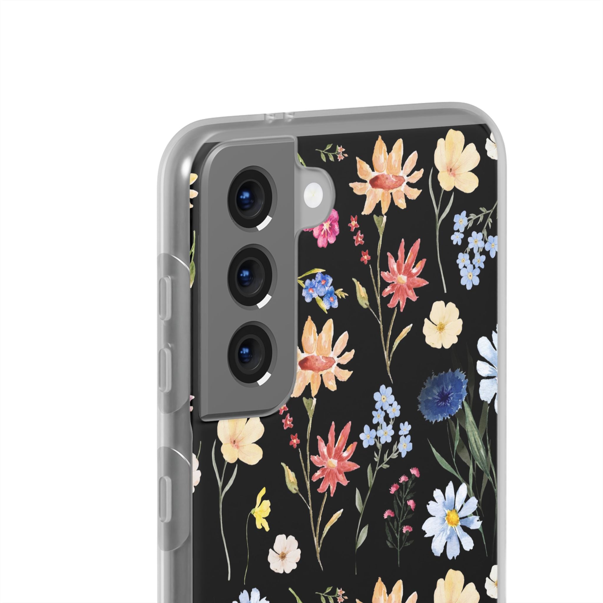 Wildflowers Painted Black Flexi Clear Case for Most Phone Types