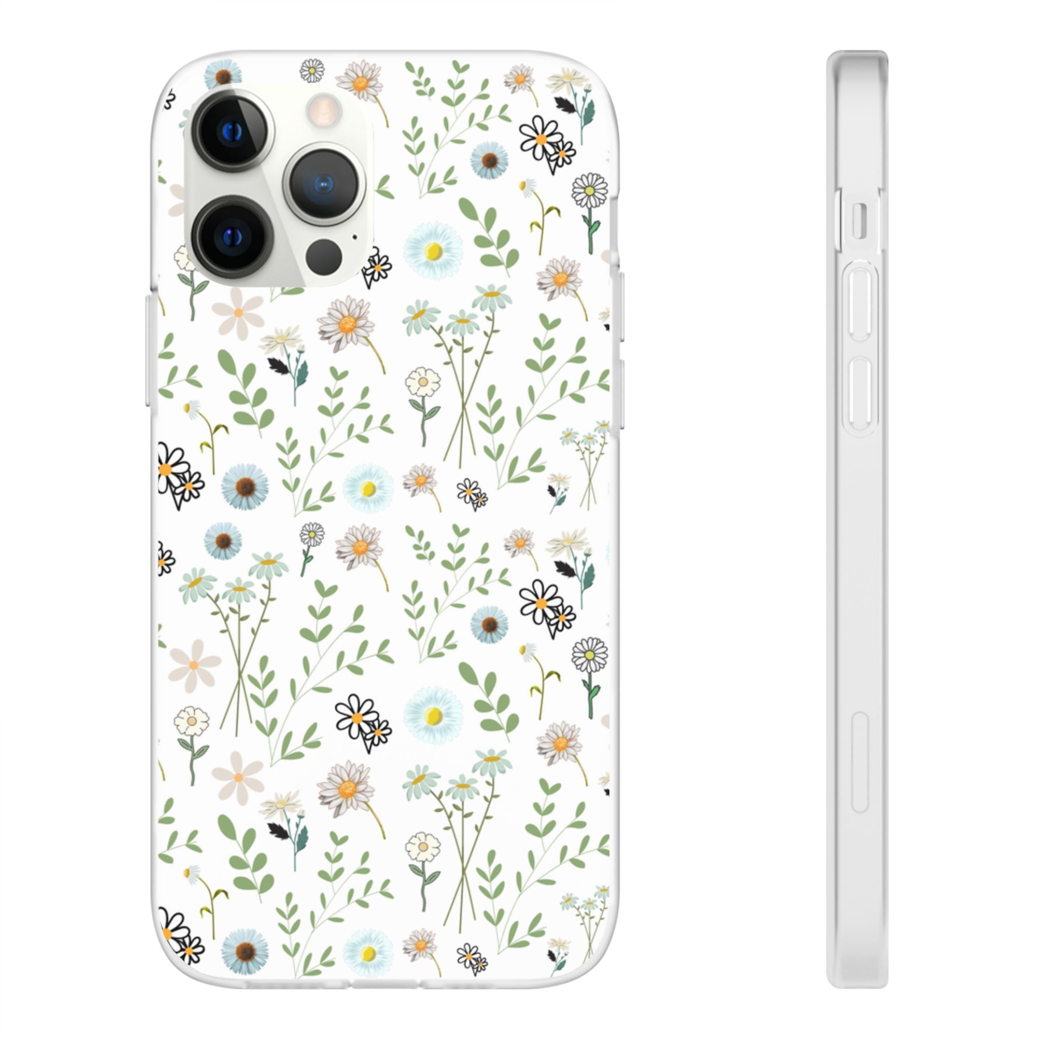 Graphic White Daisies Flexi Clear Cases for Most Phone Types (FWS)