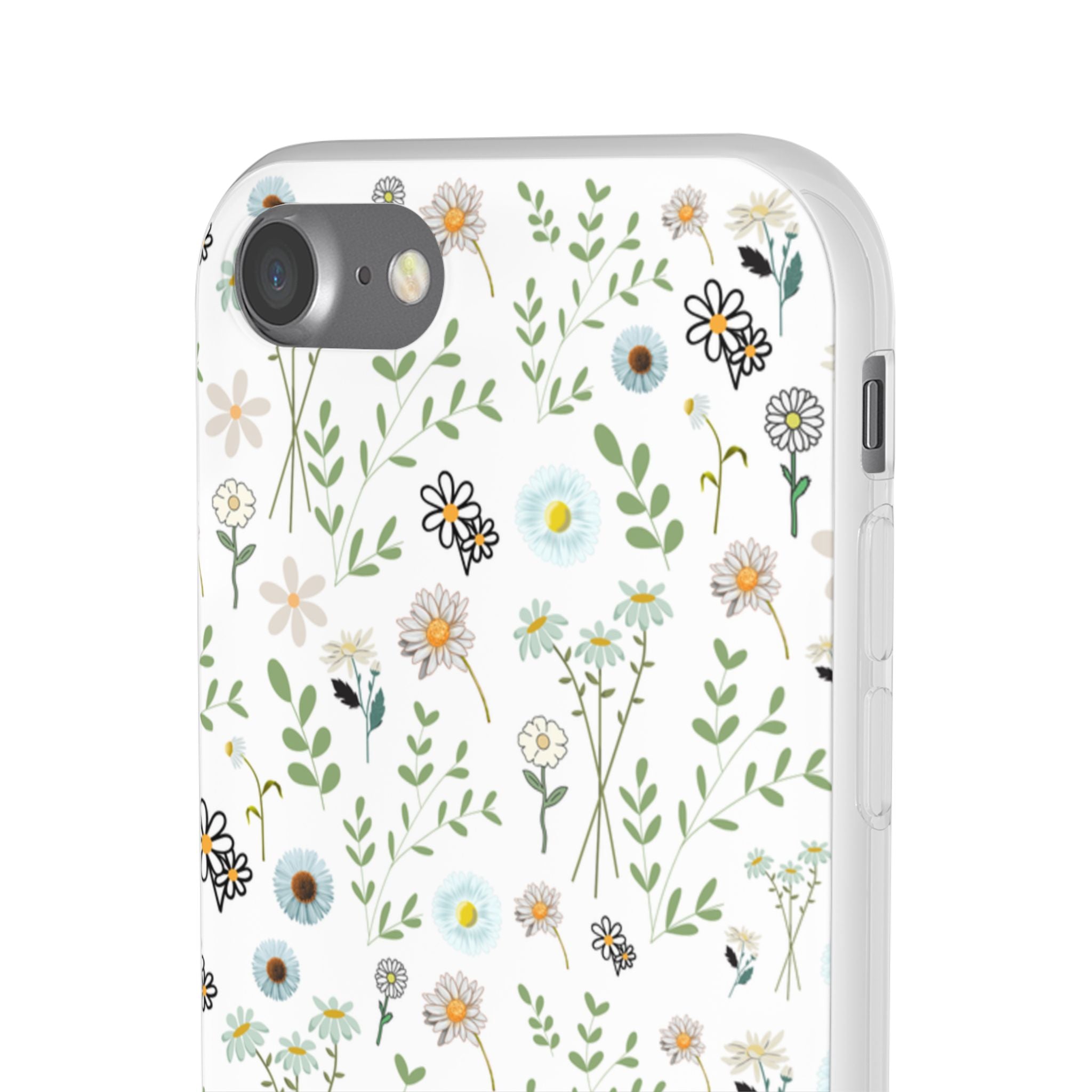 Graphic White Daisies Flexi Clear Cases for Most Phone Types (FWS)