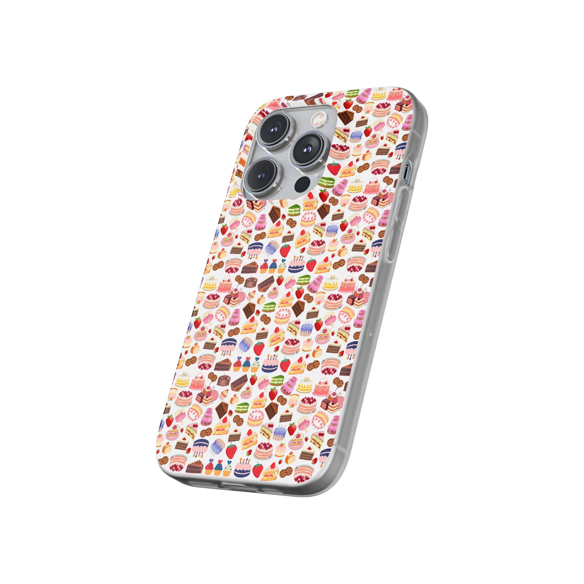 Happy Cake White Flexi Clear Cases for Most Phone Types (FWS)