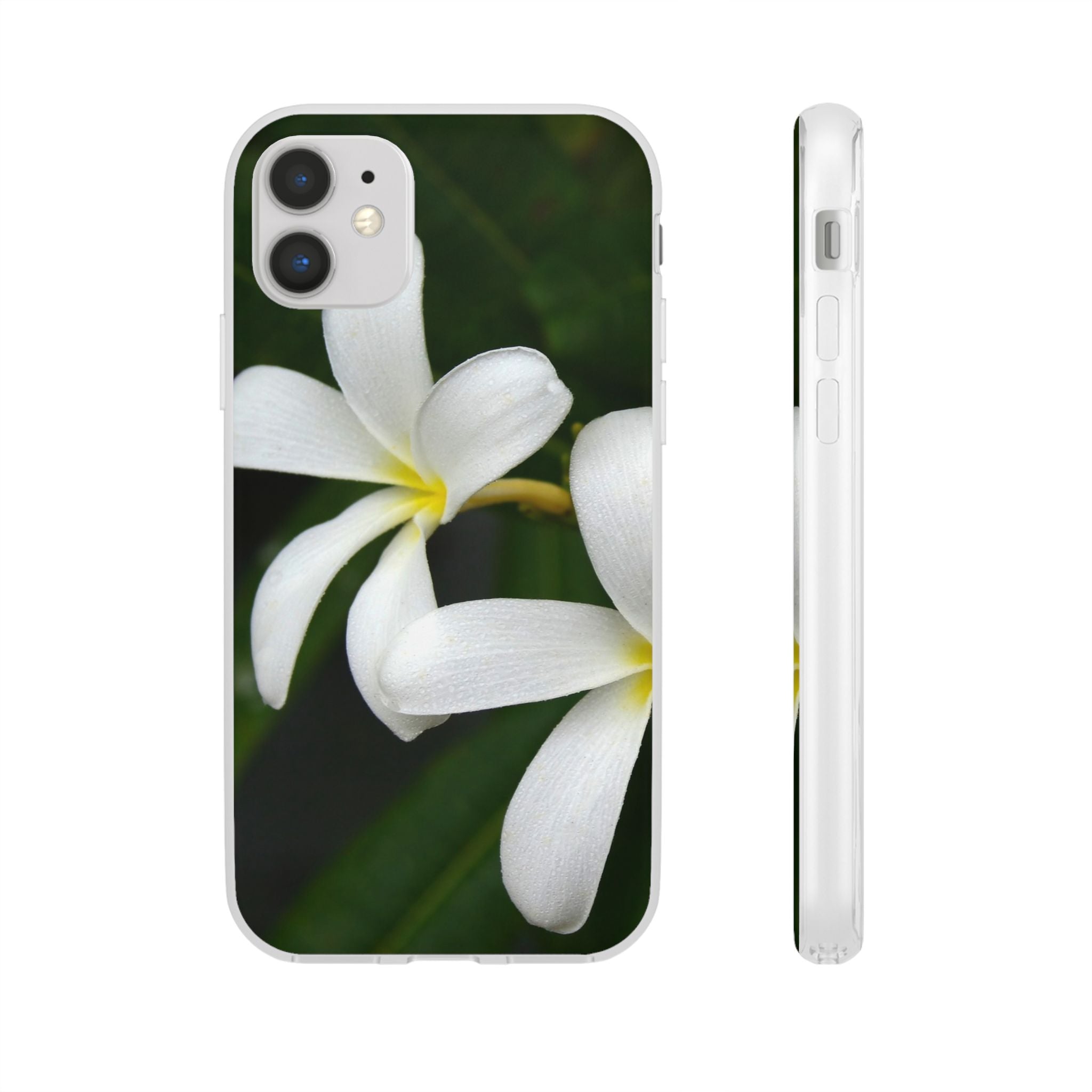 White Frangipanis Flexi Clear Cases for Most Phone Types (FWS)