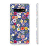 Blue Colourful Floral Flexi Clear Cases for Most Phone Types