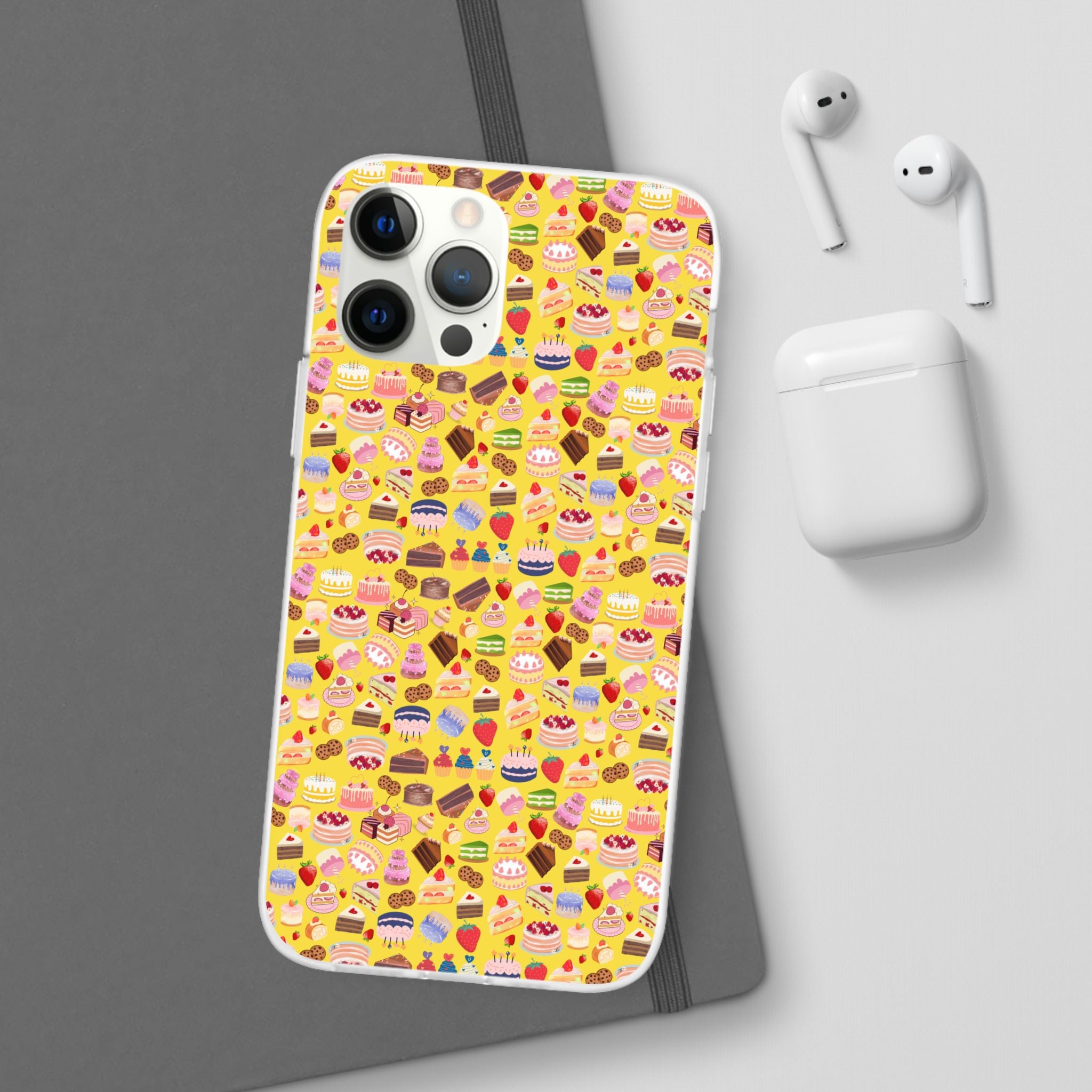 Happy Cake Yellow Flexi Clear Cases for Most Phone Types (FWS)