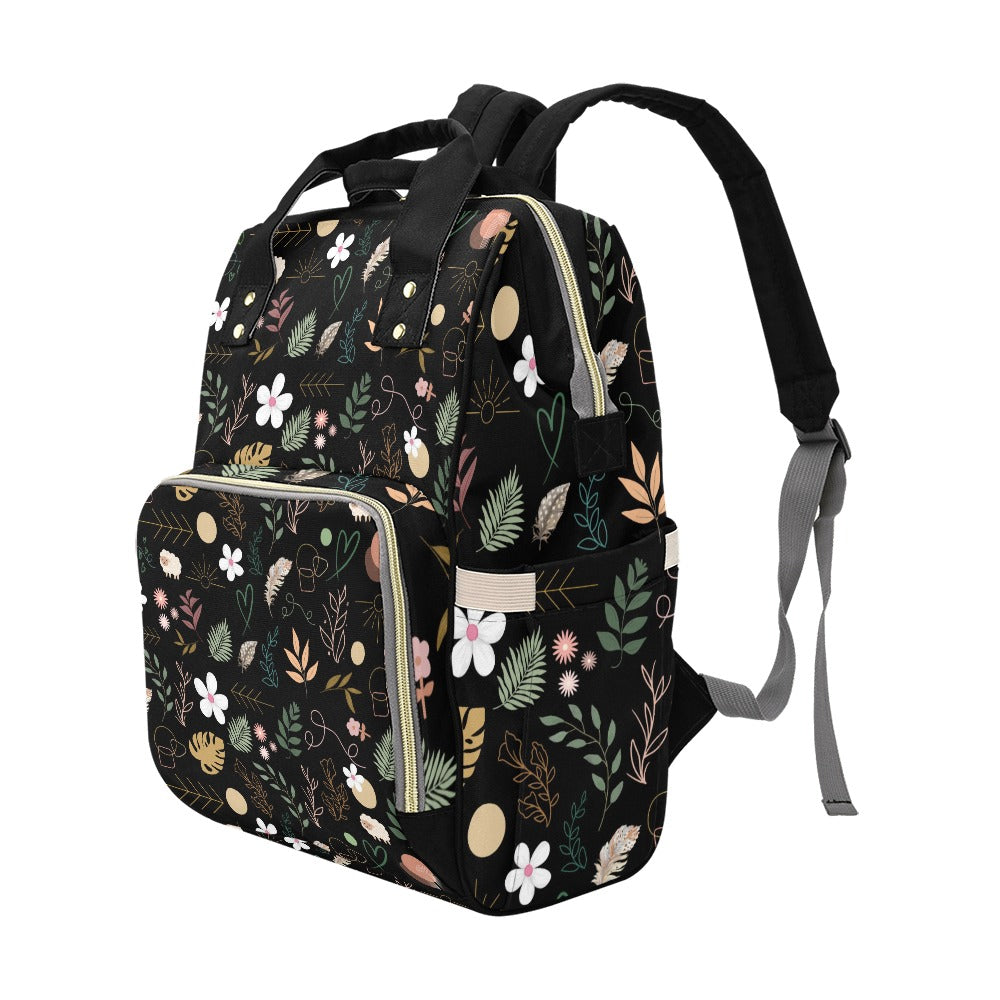 Boho Black Multi Function Backpack with Black Handles