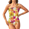 Graphic Dahlias 2 Keyhole Bathing Suit up to 5 XL (FWS)