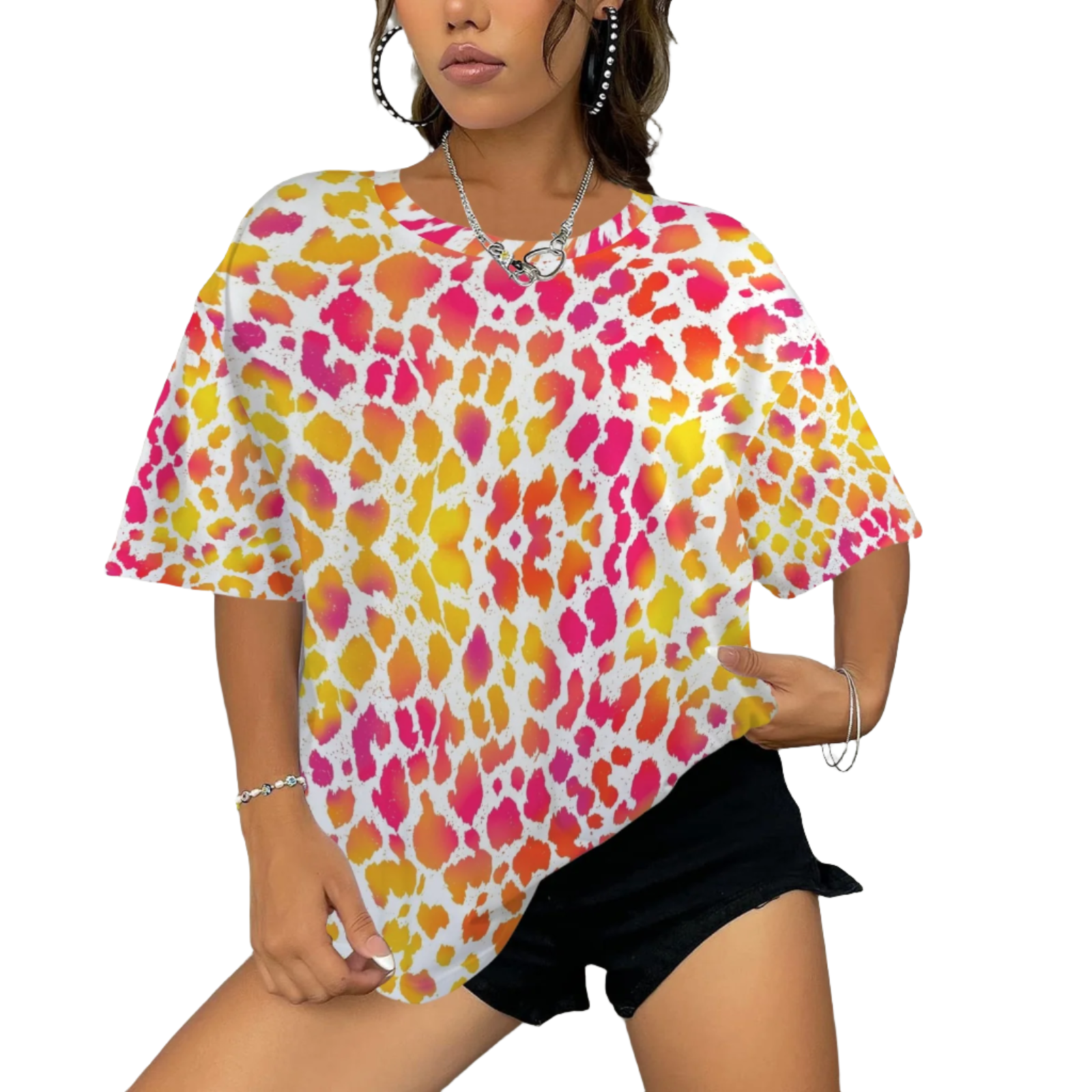 Ice Cream Leopard Baggy Women's Top up to 6 XL (FWS)