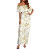 Golden Frangipani White Off Shoulder Maxi Dress up to 6 XL (FWS)