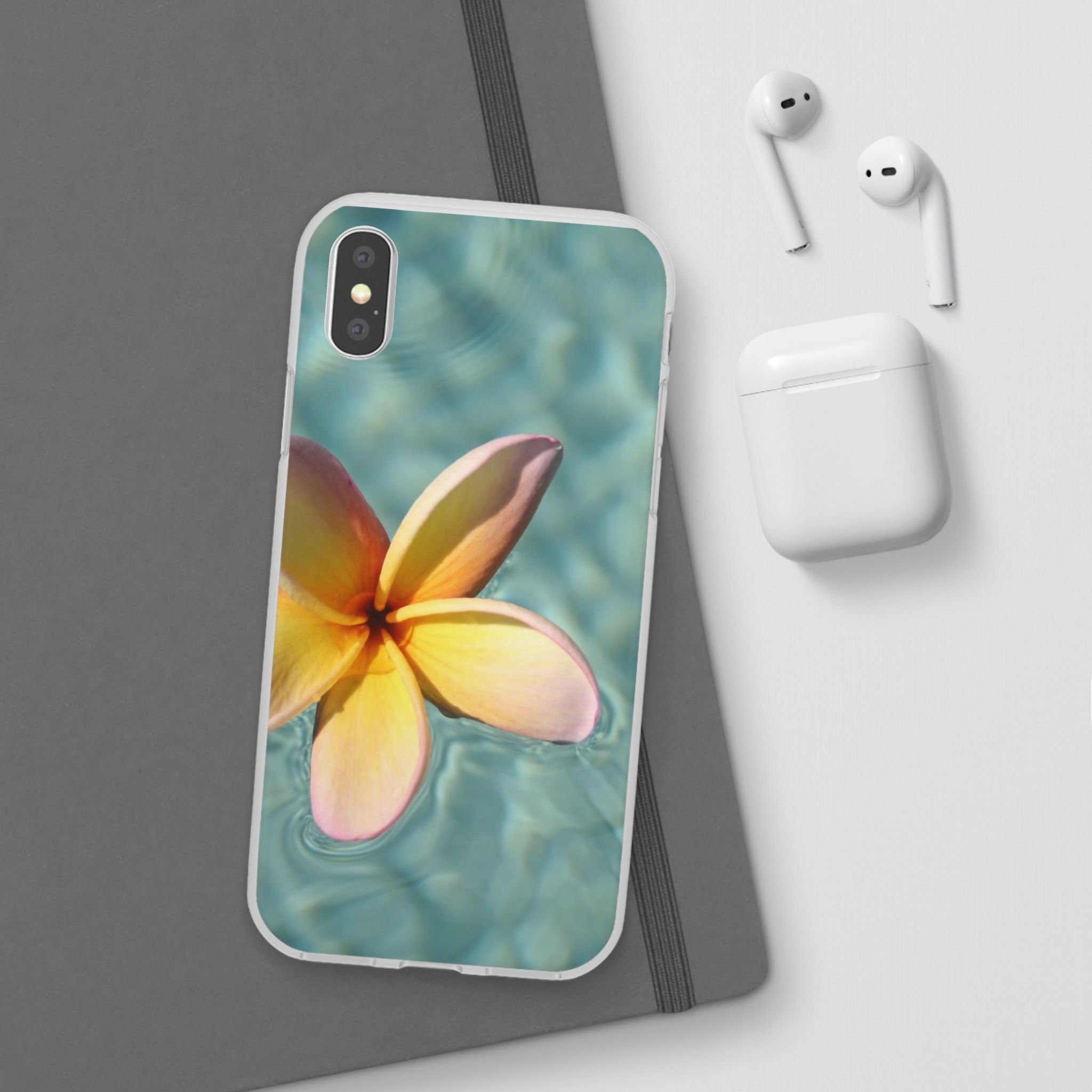 Floating Frangipani Flexi Clear Cases for Most Phone Types (FWS)