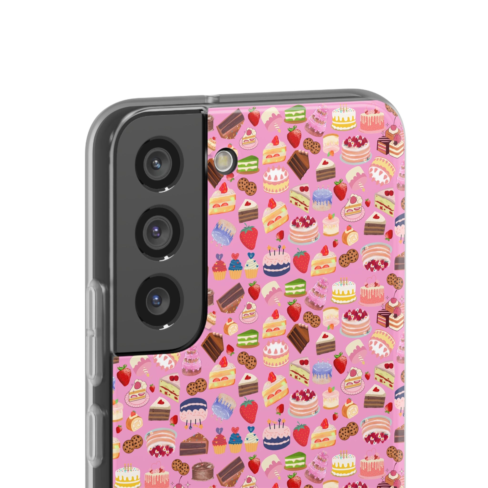 Happy Cake Pink Flexi Clear Cases for Most Phone Types (FWS)