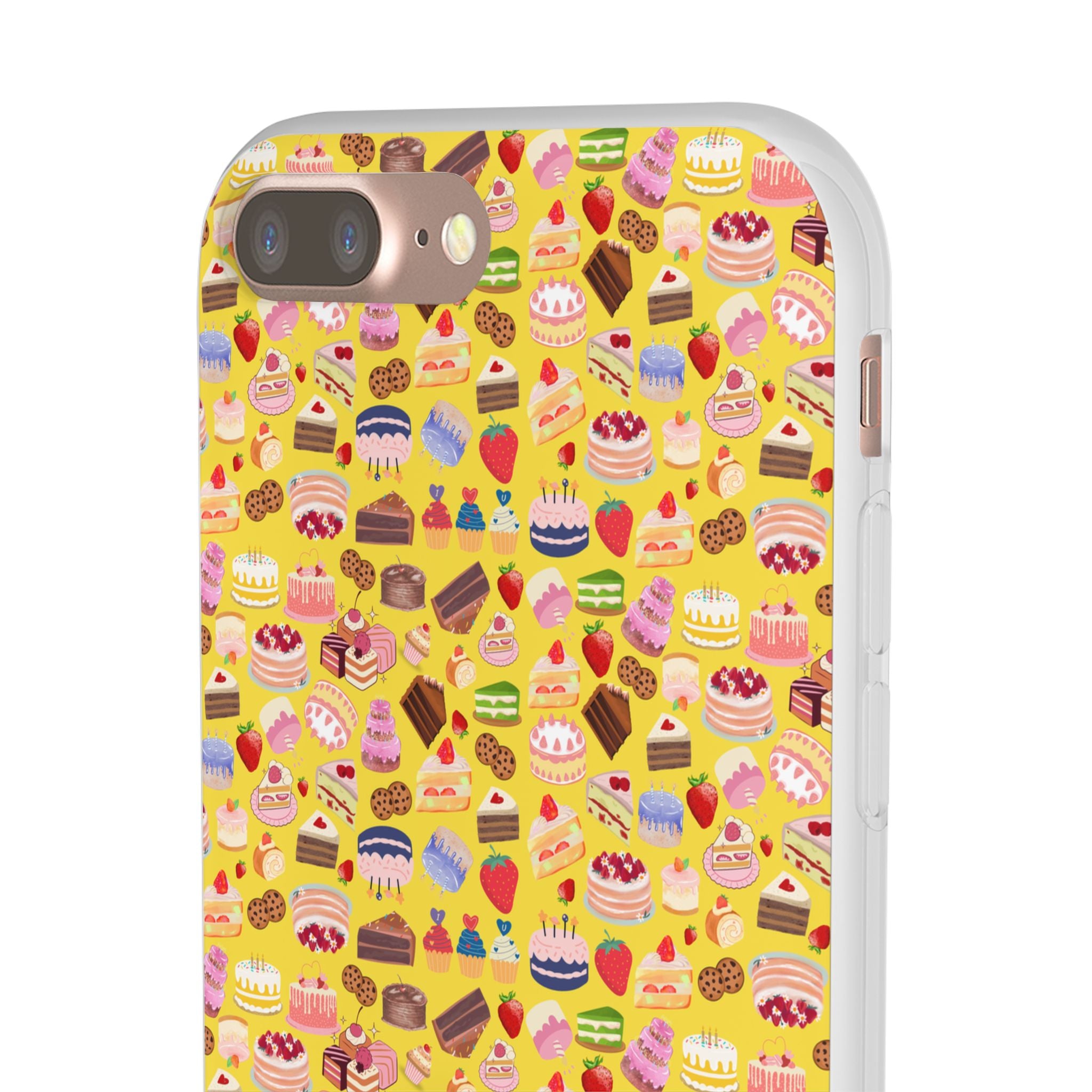 Happy Cake Yellow Flexi Clear Cases for Most Phone Types (FWS)