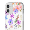 Floral White Flexi Clear Cases for Most Phone Types