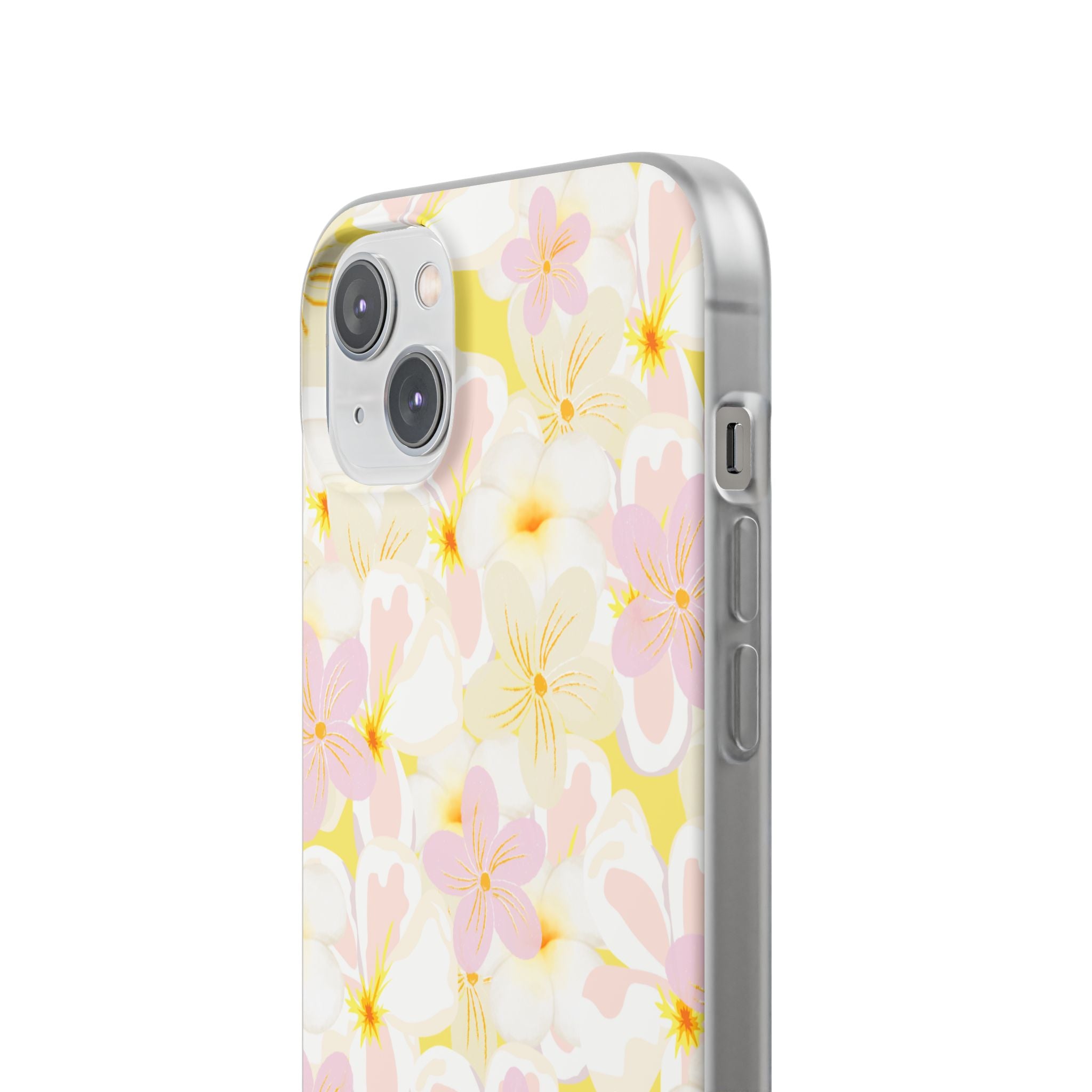 Pastel Frangipanis Yellow Flexi Clear Cases for Most Phone Types (FWS)