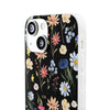 Wildflowers Painted Black Flexi Clear Cases for Most Phone Types (FWS)