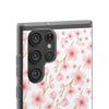 Japanese Pink Flowers White Flexi Clear Cases for Most Phone Types