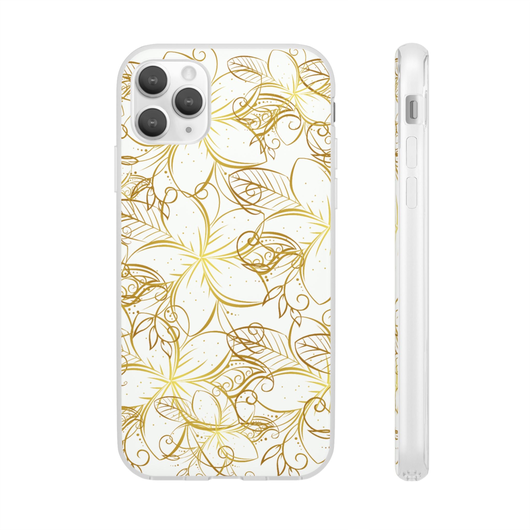 Golden Frangipanis White Flexi Clear Cases for Most Phone Types (FWS)