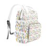 Colourful Feathers Multi Function Backpack with White Handles