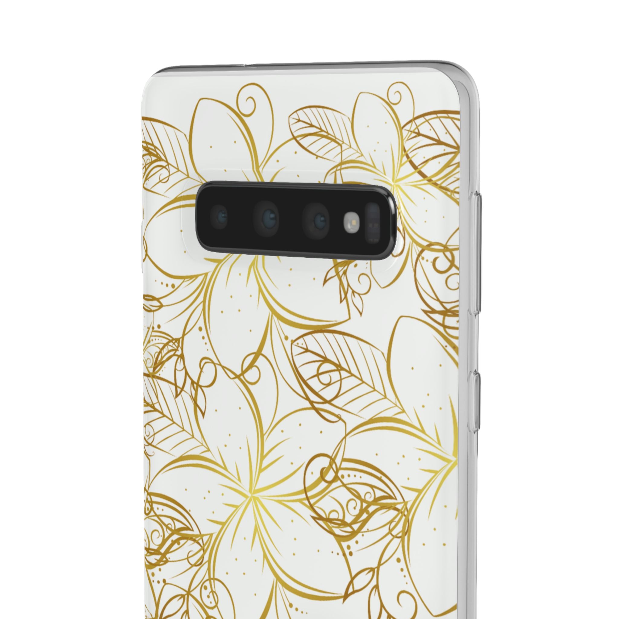 Golden Frangipanis White Flexi Clear Cases for Most Phone Types (FWS)