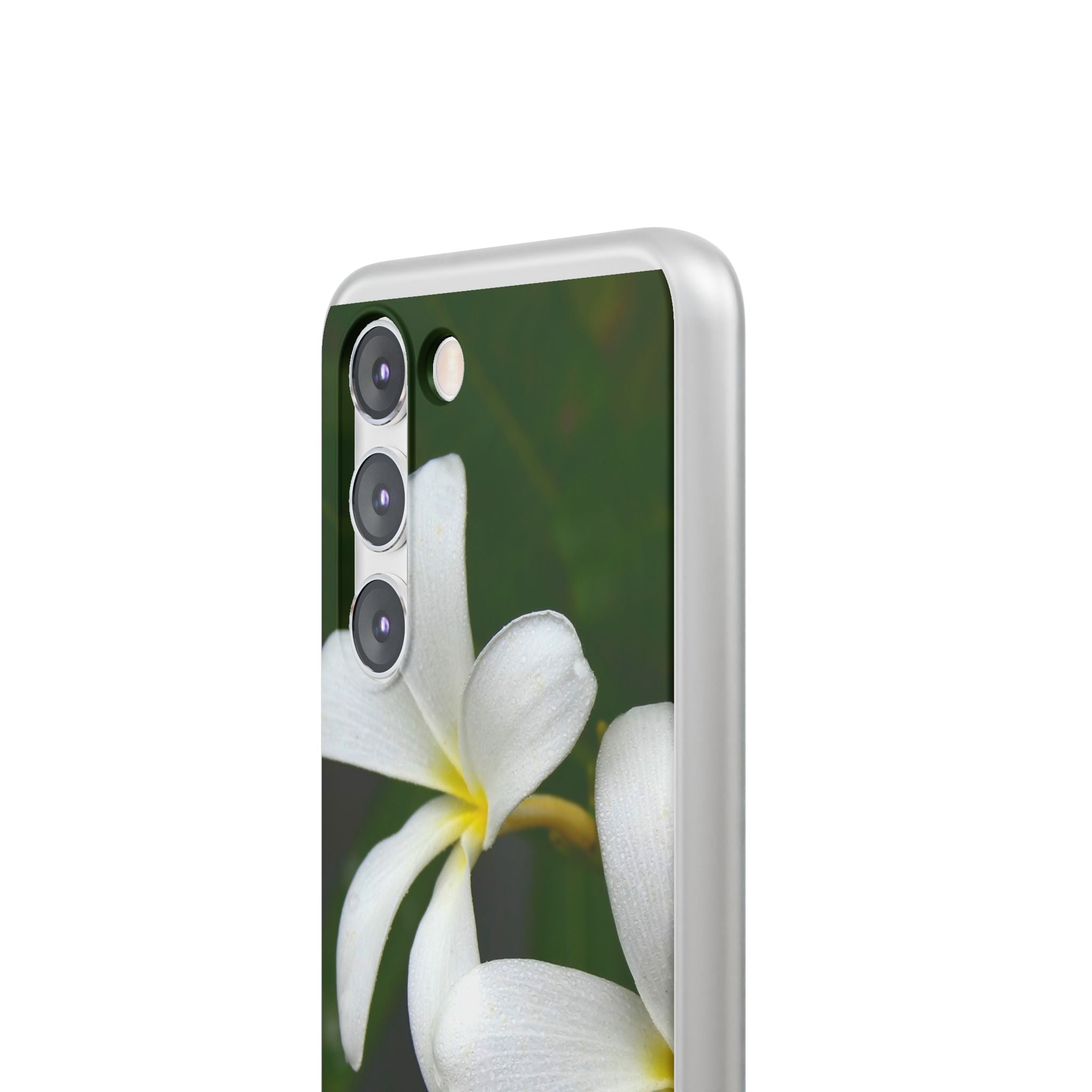 White Frangipanis Flexi Clear Cases for Most Phone Types (FWS)