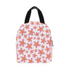 Graphic Pink Frangipanis White Insulated Zipper Lunch Bag