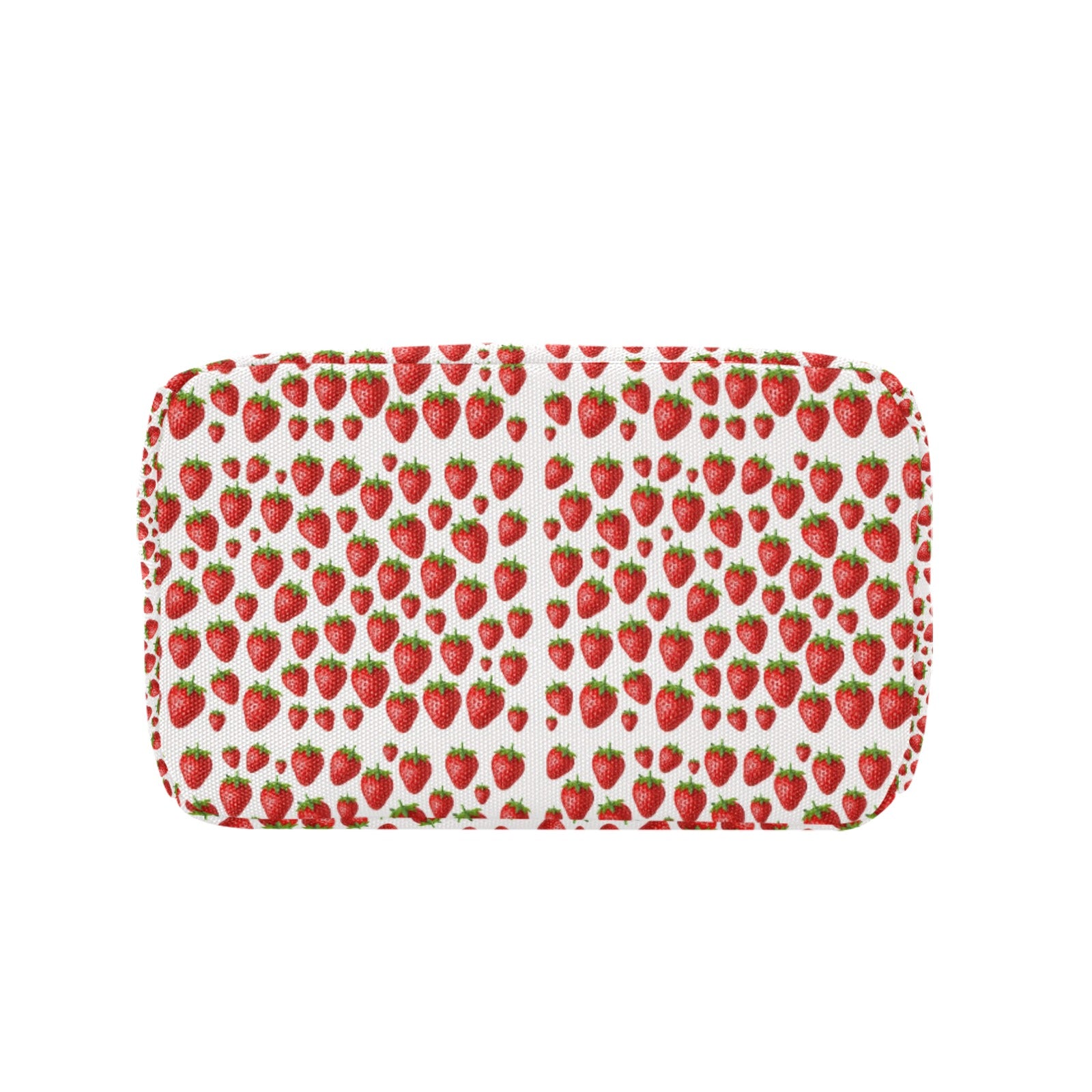 Strawberries White Insulated Zipper Lunch Bag