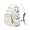 Colourful Feathers Multi Function Backpack with White Handles