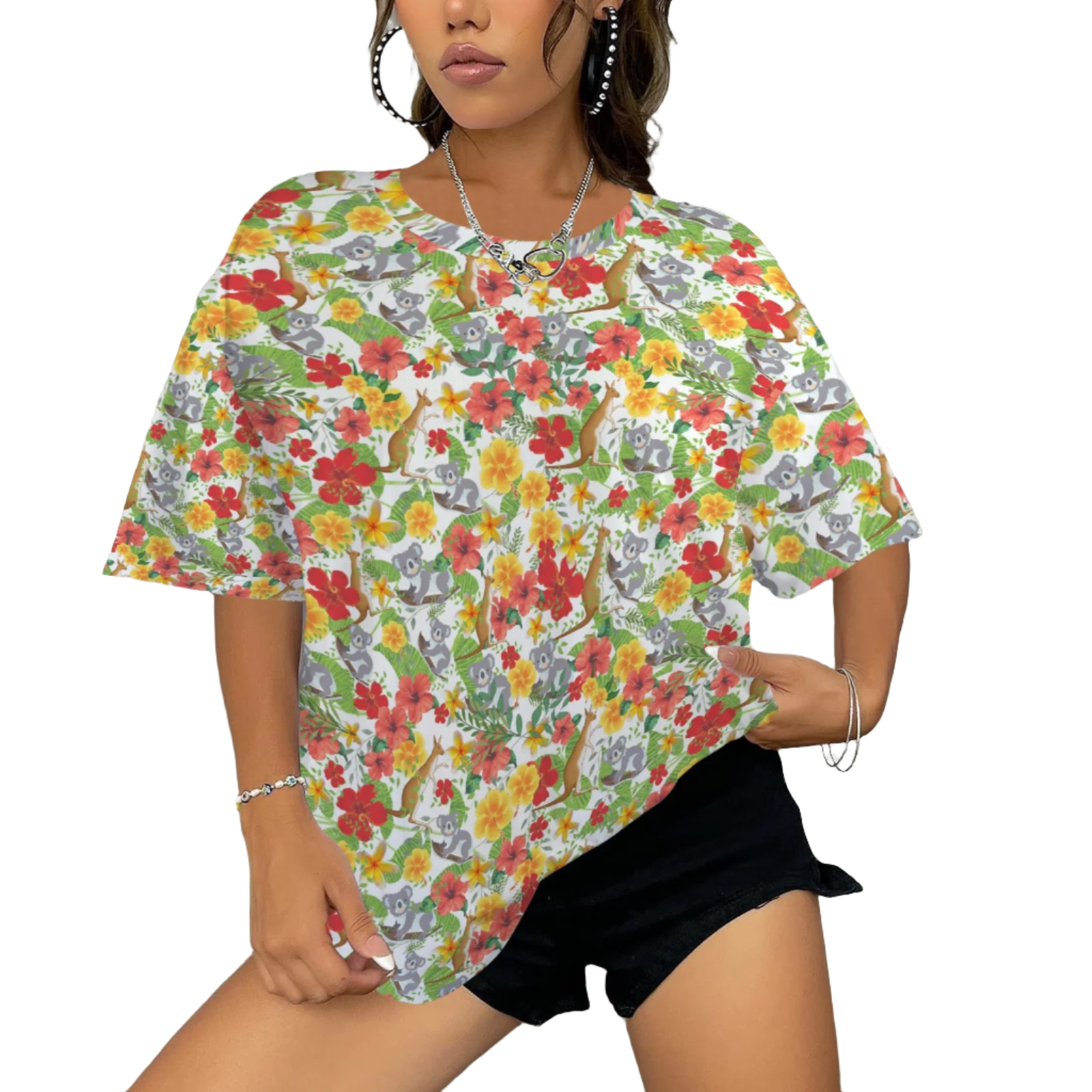 Hawaiian Australian White Baggy Unisex Top up to 6 XL (FWS)