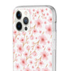 Japanese Pink Flowers White Flexi Clear Cases for Most Phone Types