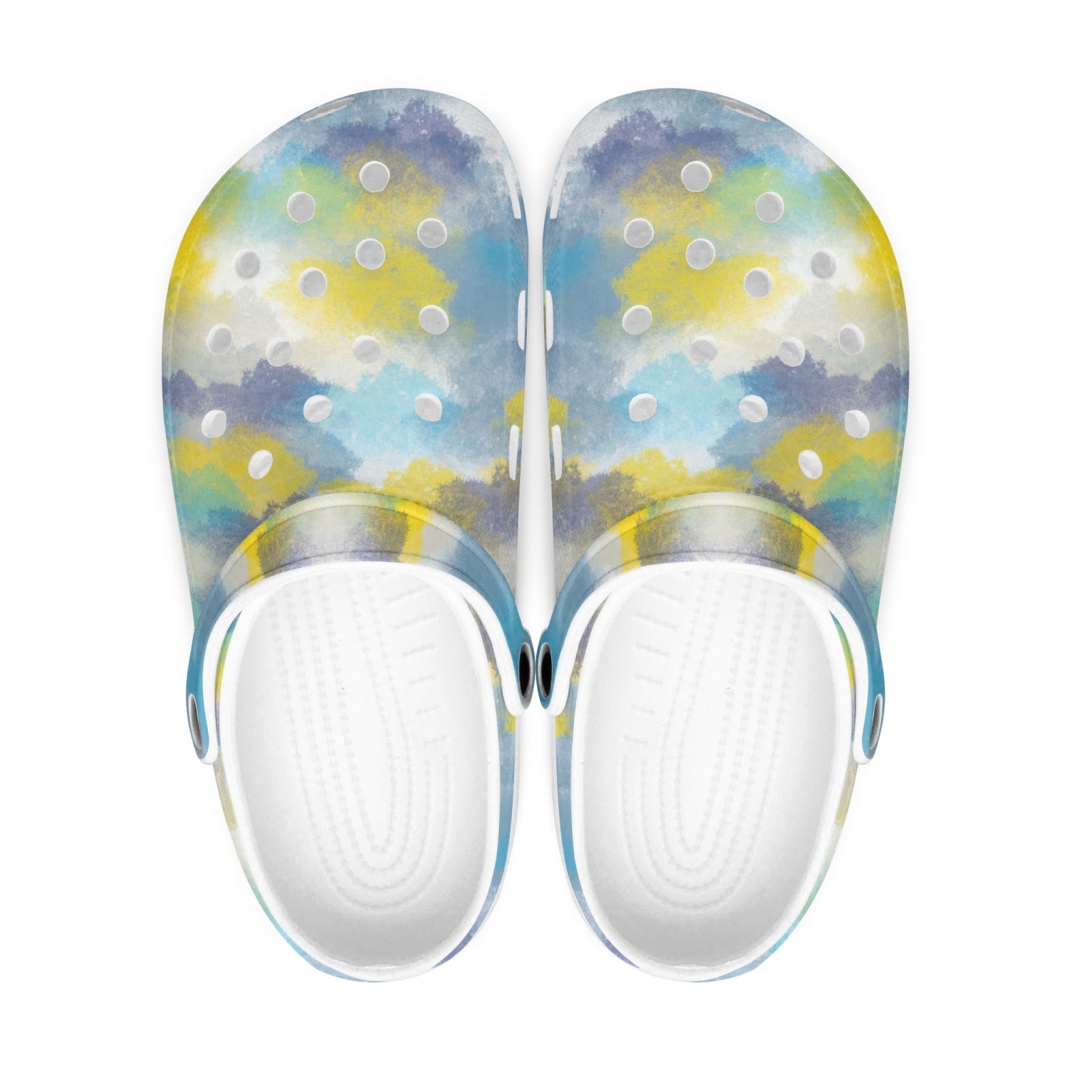 Dabbled Unisex White Rubber Clogs